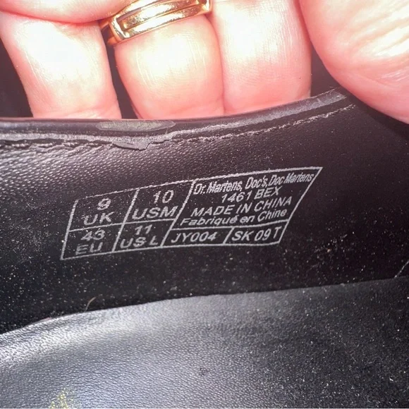 Dr.‎ Doc Martens 1461 Bex Black Leather Oxford Shoes US Men's 10 Chunky Combat - Picture 8 of 12